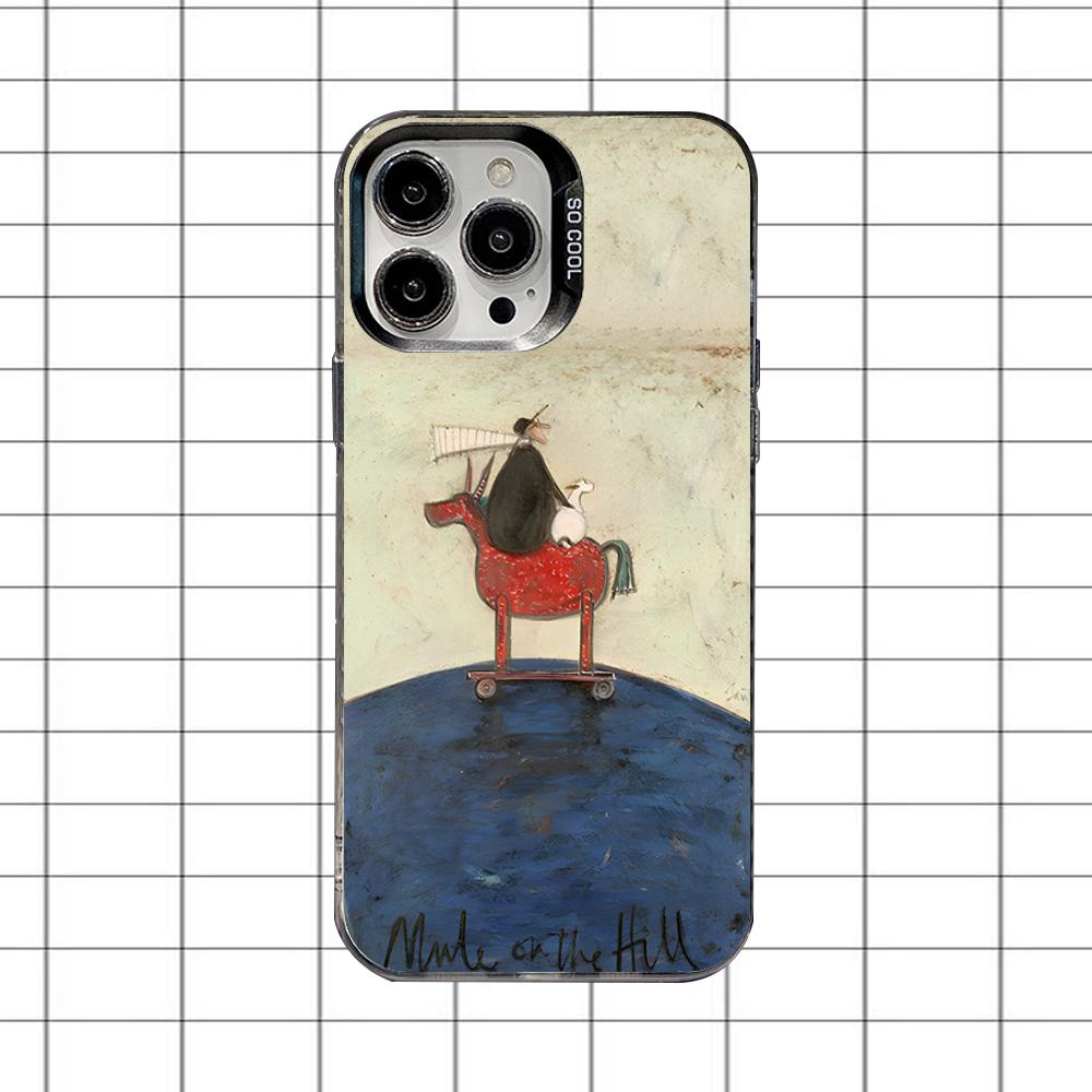 Чехол для телефона с рисунком Sam Toft Art для iPhone 16,15,14,13,12,11,8,7,Pro,Max,Plus,Mini,XS,SE, противоударный, черный, матовый, жесткий