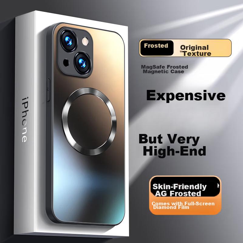 IPhone 14 Case, IPhone 14 Protective Cover with MagSafe Magnetic Charging, Ultra-Thin Frosted Full Protection Shockproof Case, Graphite Black