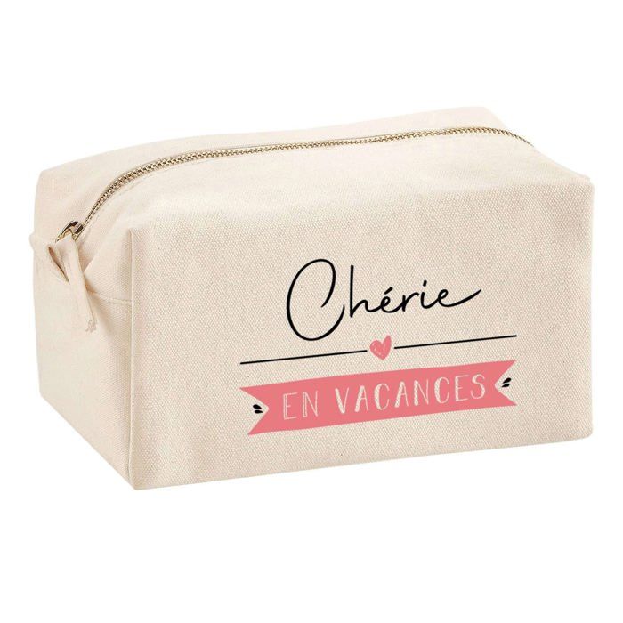Trousse multifonction Chérie en Vacances Cadeau Anniversaire Noël Fête Mères Femme Collègue | Trousse Scolaire Fournitures Bureau