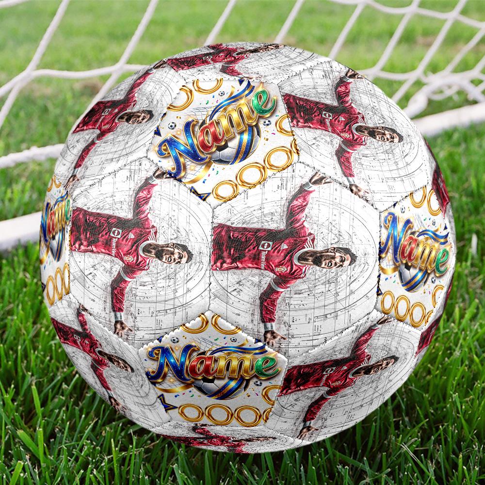 CR7 Ronaldo's Emotional Moments Customizable Name Size 5 Soccer Ball Machine-Stitched Indoor/Outdoor Universal Football Personalized Printing soccer