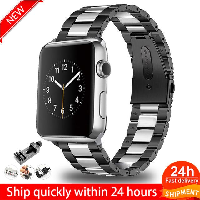 Ремешок из нержавеющей стали для Apple Watch Ultra 2 49 45 41 40 46 38 42 44 мм Металлический браслет для iWatch Series 10 9 8 7 6 5 4