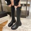 Brown Boots Women's Boots Small Autumn Thick-soled Retro Thin But Knee-high Women's Boots Boots Increased Height