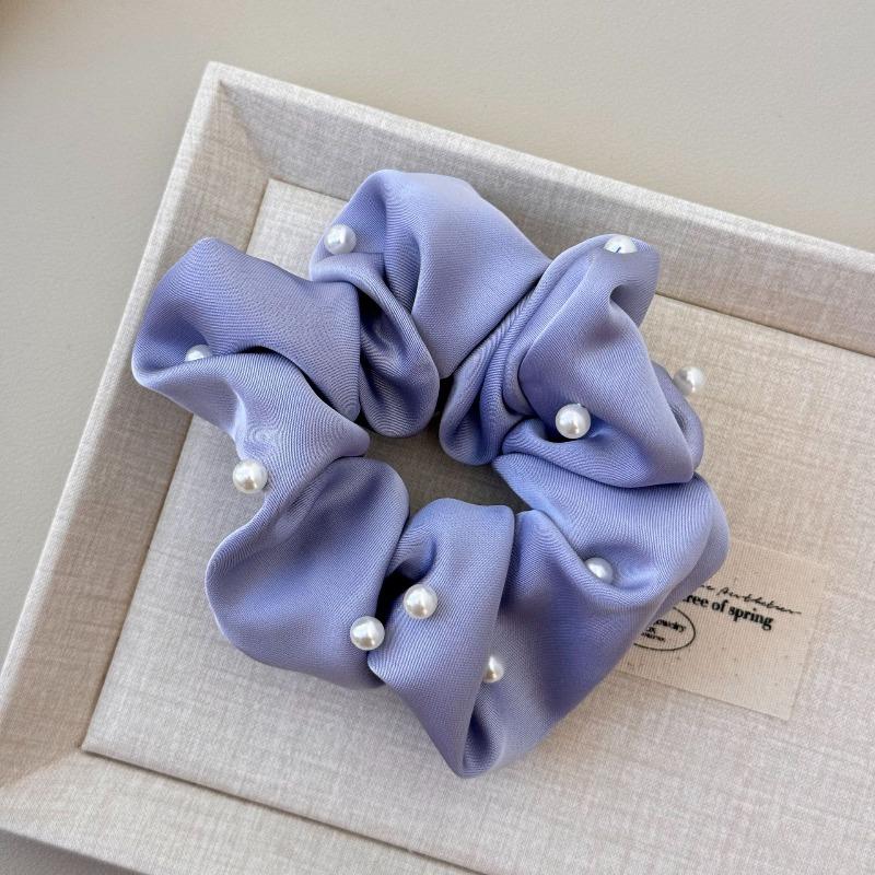 Милая и Мягкая Жемчужная Резинка для Волос в Виде Толстой Кишки для Женщин Сатиновая в Японском Стиле Универсальная Повязка на Голову для Высокого Хвоста Аксессуар для Волос Резинка для Волос Резинка для Волос