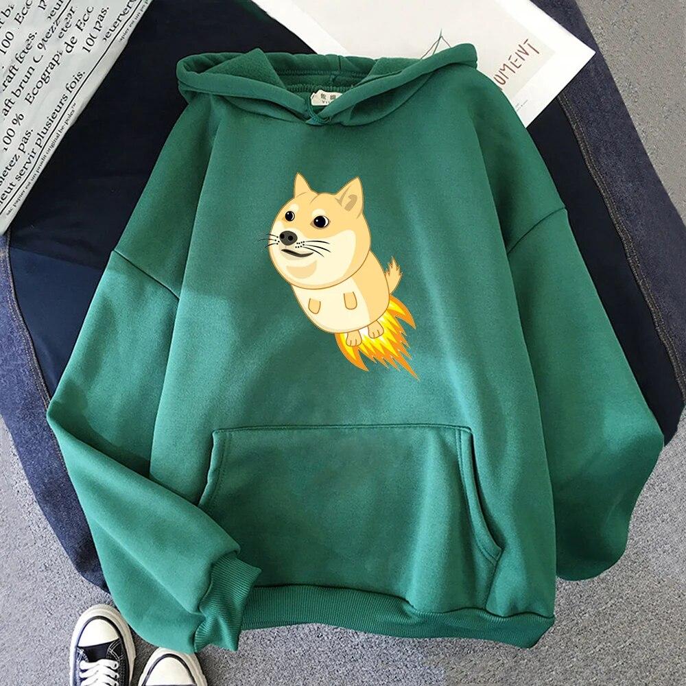 Горячие толстовки Dogecoin женские Kawaii Cartoon Shiba Inu Graphic Streetwear женские To The Moon Classic Hoodie Смешная толстовка унисекс с капюшоном унисекс