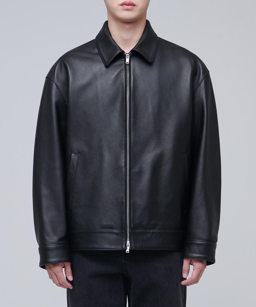 Musinsa Standard Lambskin Oversized Single Jacket [Black]