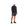 Under Armour Футболка с длинным рукавом Run LAA Letter Pattern Print 1/4 Zip Running, мужская, черная 1379305-001