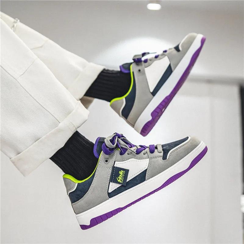 Purple Men's Sneakers Trend Brand Men Casual Shoes Comfortable Running Sports Shoes for Men Trendy Designer Sneakers Autumn 2024