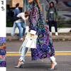 2025 Women's Extra Long Double-Breasted Printed Loose Trench Coat for Autumn/Winter