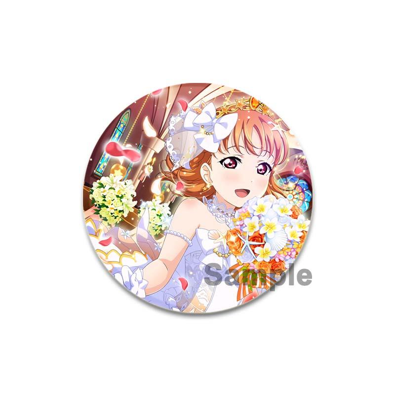 32/44/58mm LoveLive!SuperStar!!Ping An Pansy Tang Coco Round Brooch Clothing Lapel Pin Souvenir Soft Button Decorative Hat Badge
