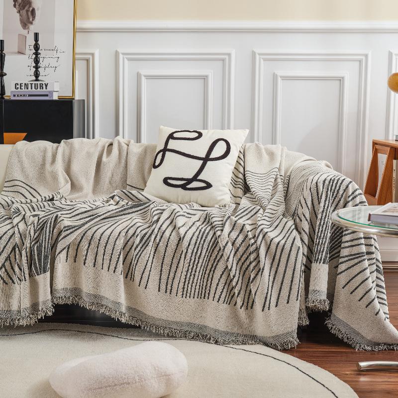 Ins Style Abstract Sofa Towel Four Seasons Universal Chenille Anti-Scratching Sofa Cover Cloth Full Covered Sofa Cover Dustproof