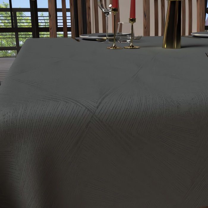 Stain-resistant Rectangular Tablecloth 150x300 Cm LUXURY Gray, by Soleil d'Ocre