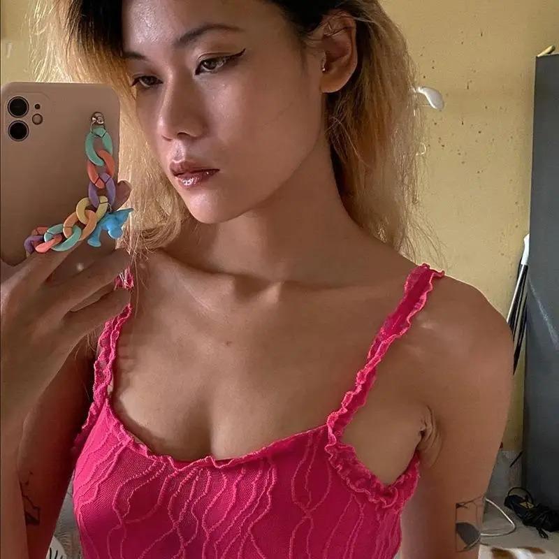 European and American Summer Women's Camisole Lace One Line Collar Slim Fit Bottomed Jumpsuit