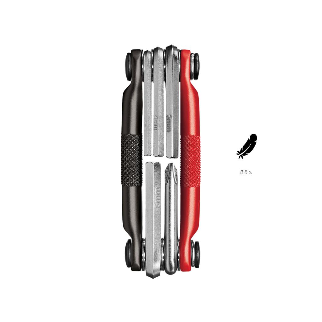 CRANK BROTHERS Bicycle Portable 5 MULTI-5 Tool, Functions, Black/Red