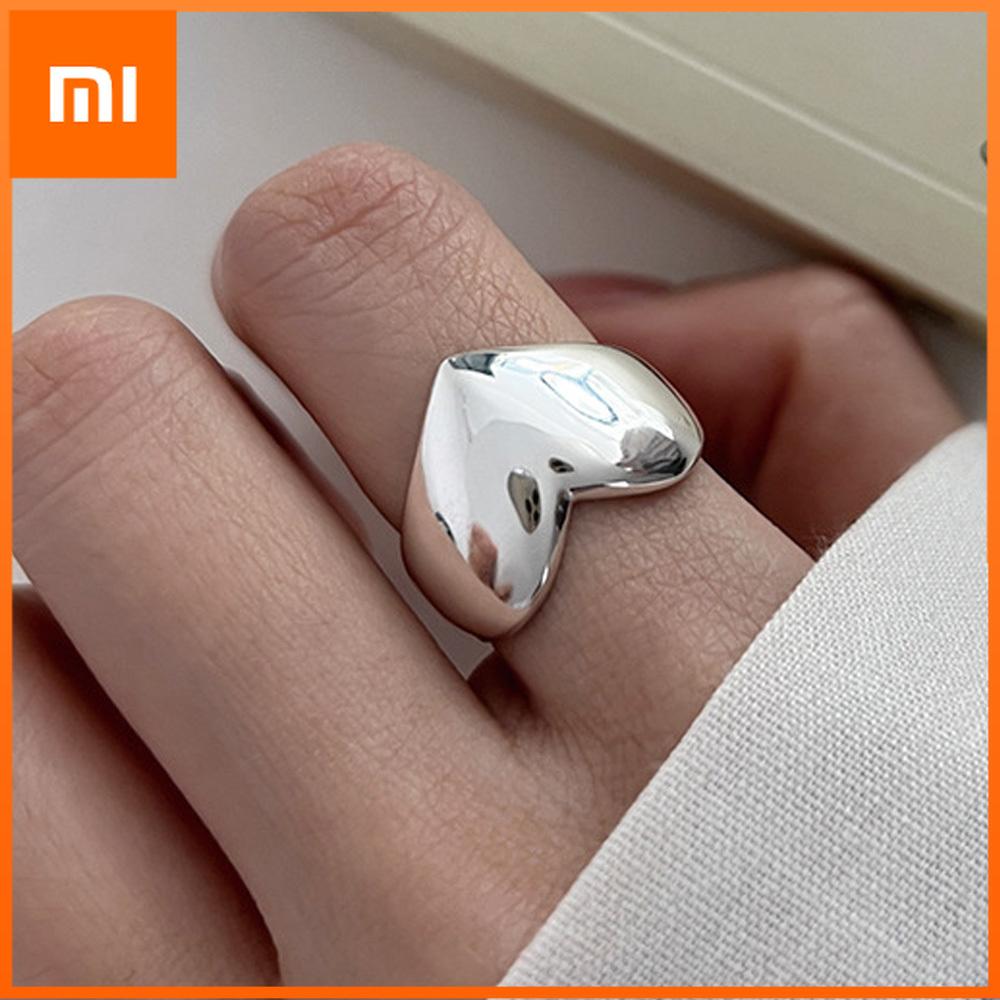 Xiaomi BF CLUB Кольца-сердечки из стерлингового серебра 925 пробы, простые, для женщин, пар, модные, геометрические, винтажные, ручной работы, неправильной формы, подарки для вечеринок