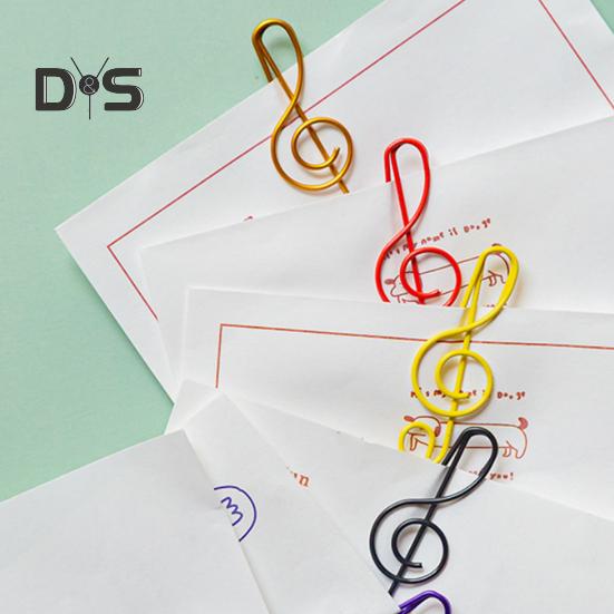 100Pcs Music Note Paper Clips Treble Clef Design Strong Clamping Force Music Page Holders Office School Supplies