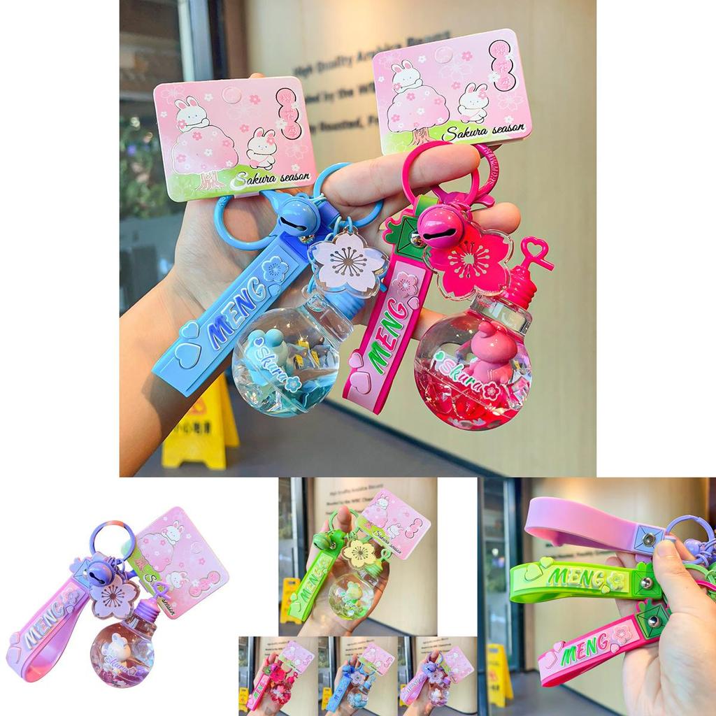 Очаровательный брелок-кролик на сезон сакуры, восхитительный брелок для сумок и машин