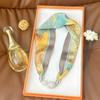 Silk Scarf Women's Spring, Autumn and Summer New Fashion Neck Protection Decoration Long Necklace Type Magnetic Buckle Scarf Small Scarf