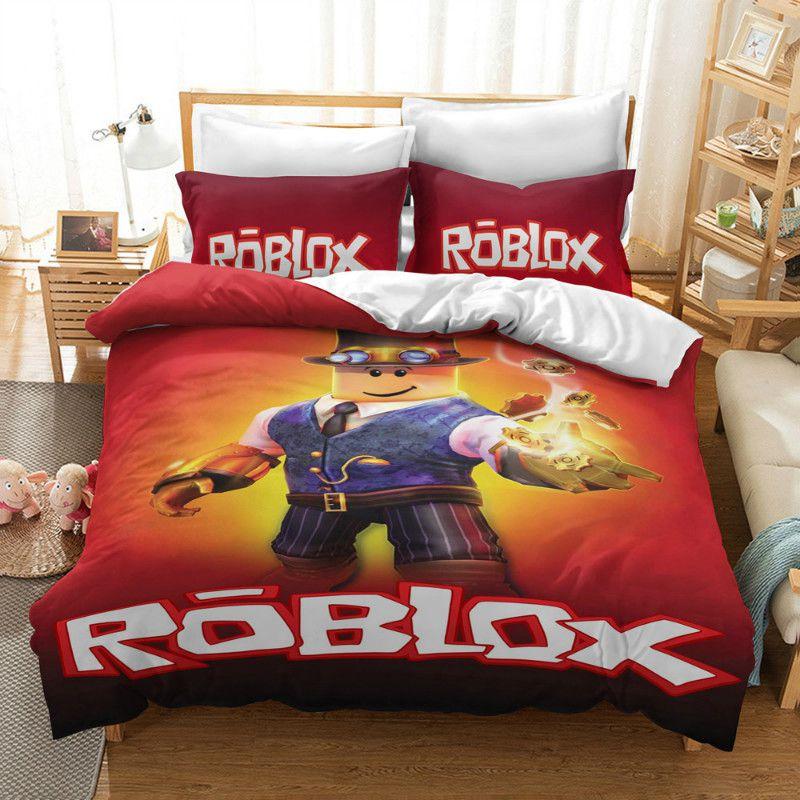 3D печатный комплект постельного белья Roblox с героями мультфильмов, наборы пододеяльников с героями мультфильмов, наволочка, песочница, одеяло двойного размера