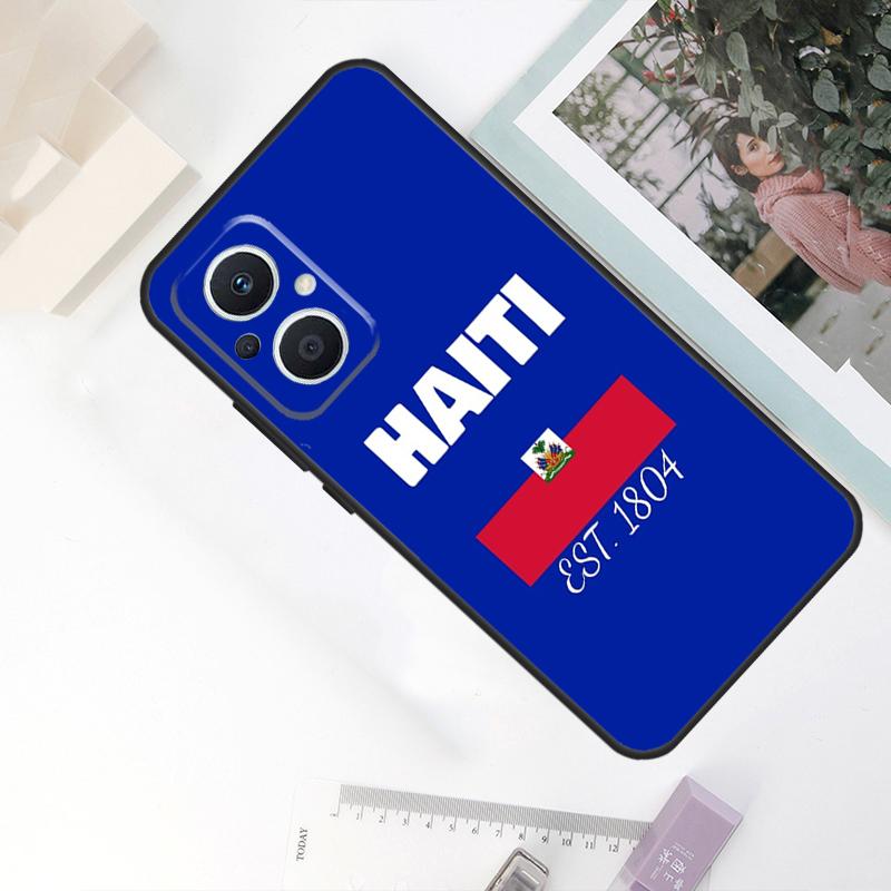 Vintage Haiti Haitian Flag Case For OPPO Reno 8 7 6 5 4 Lite 10 Pro 11F 4Z 5Z 8T OPPO Find X2 X3 X5 Lite X6 Pro Cover