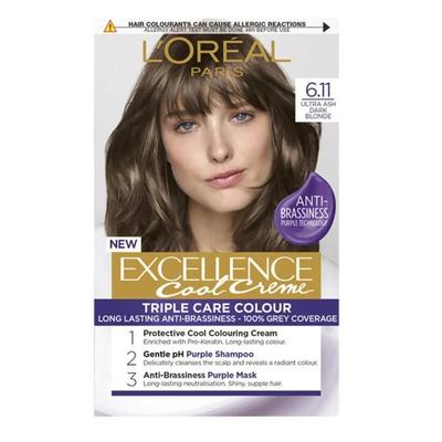 L'Oréal Paris Excellence Cool Creme Стойкая краска для волос - Оттенок 6.11 Темно-русый пепельный