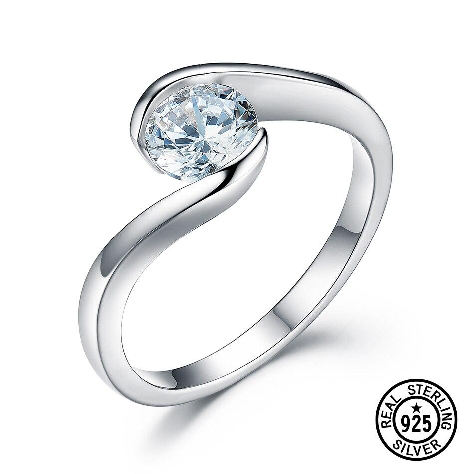 Обручальное свадебное кольцо из стерлингового серебра 925 пробы для женщин с кристаллом циркона, подарки на годовщину, ювелирные украшения