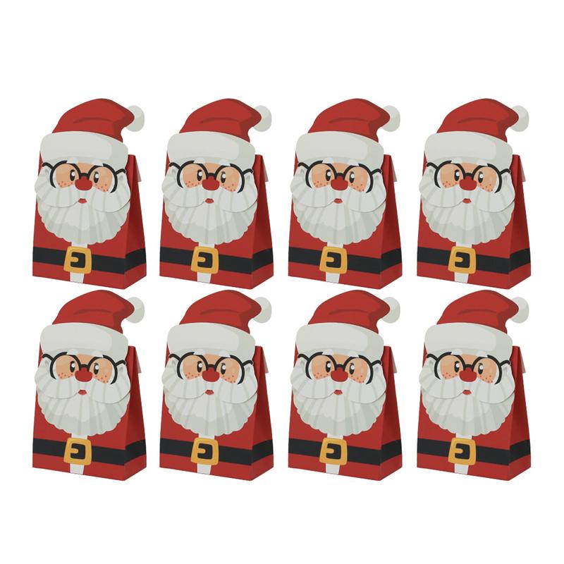 8 шт. мультяшные мини рождественские подарочные коробки складные рождественские конфеты печенье угощения коробка праздничные сувениры