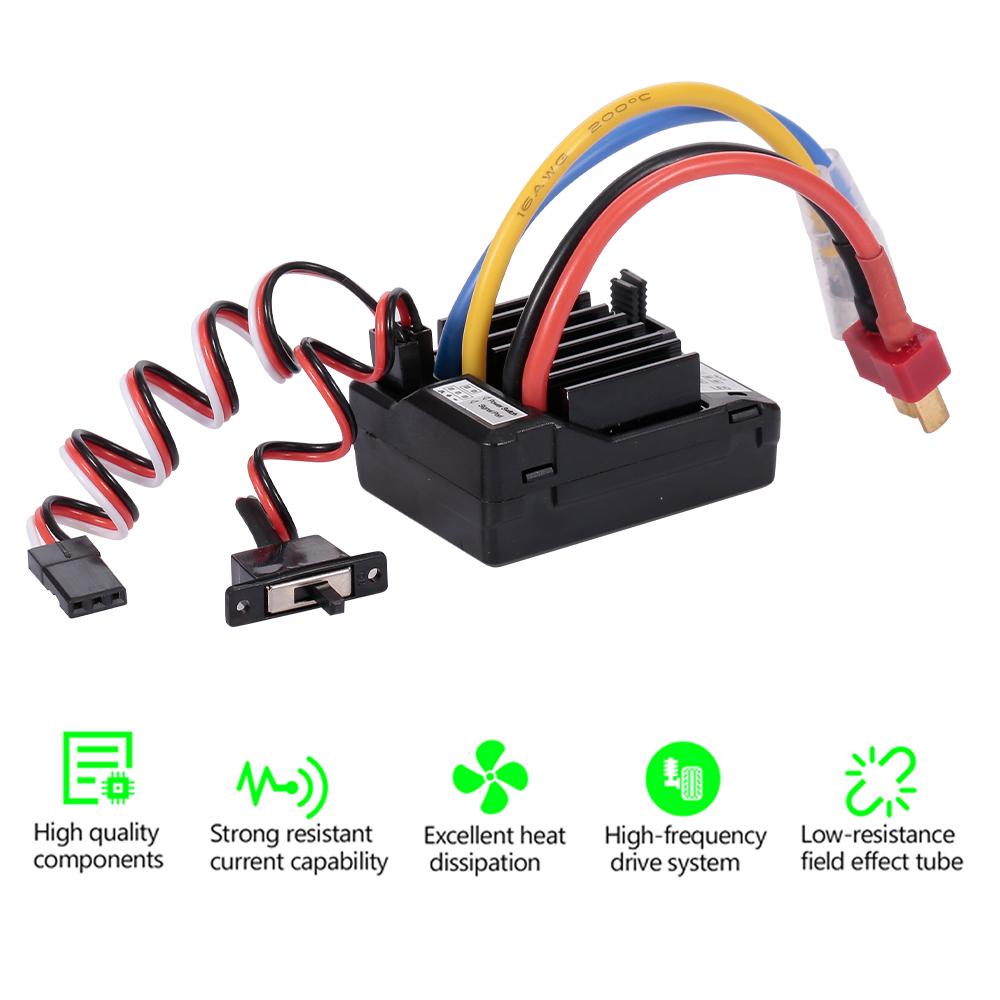 AX-D60A 60A Waterproof Brushed ESC Speed Controller for 1Celsius10 RC Car Truck RC Boat 2S 6-8S NiMh Battery