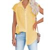 Летняя новая однотонная однобортная рубашка с лацканами, без рукавов, свободный топ
