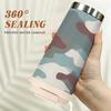 Camouflage Patterned Stainless Steel Insulated Coffee Tumbler Vacuum Thermal Cup, Portable Leakproof Travel Mug for Outdoor Sports Work