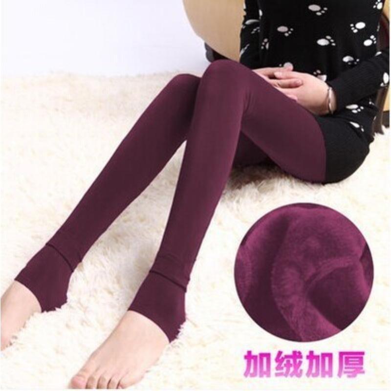 200g Autumn and Winter Women's Pearl Fleece Leggings Step On the Feet, Fleece Thickened and Warm, Seamless Outer Wear Integrated Pants Supply