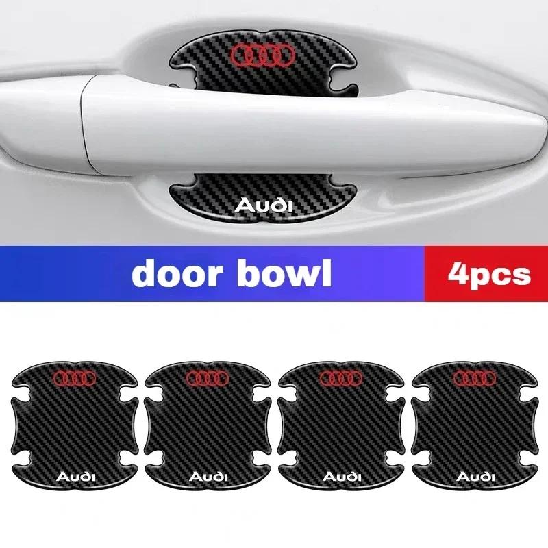 3D Car Door Bowl Door Handle Protective Sticker Rearview Mirror Carbon Fiber Drop Adhesive Sticker For B Car Accessories