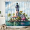 Luxury Lighthouse Coastal View Shower Curtain 180x180cm Waterproof Tropical Nautical Beach Bathroom Decor Art Print Home Shower