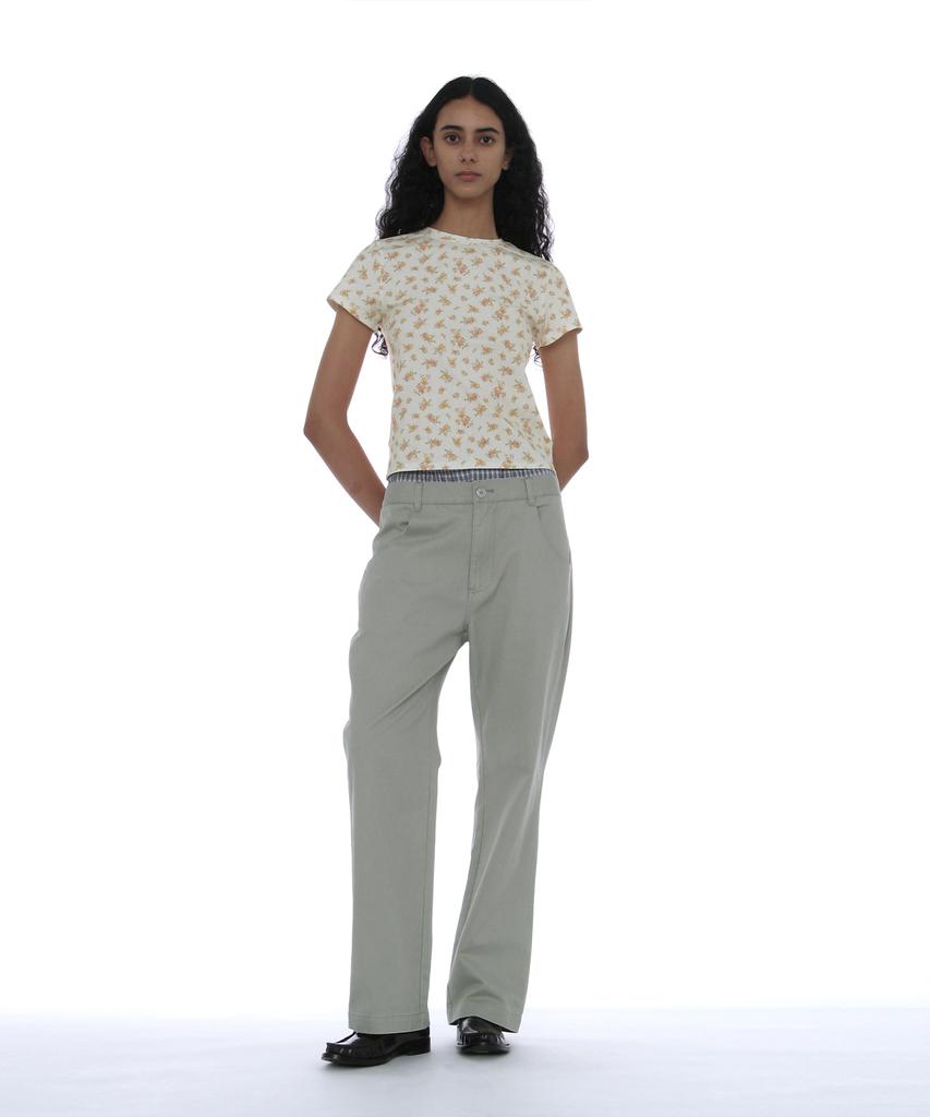 PARTIMENTO WOMEN Double Waist Chino Pants_Stone