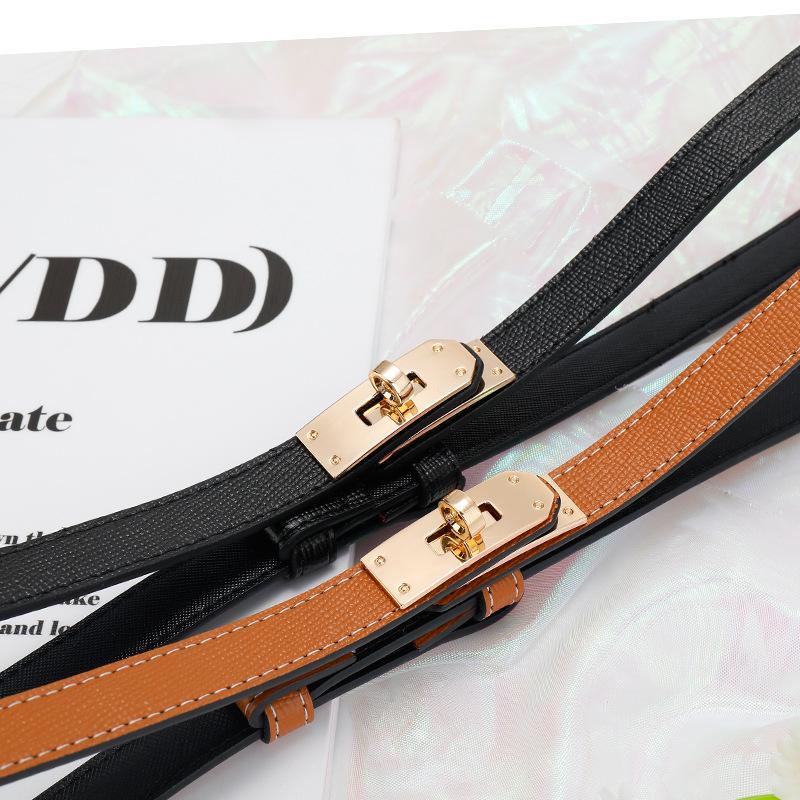 2024 Ретро женский тонкий пояс, летний узкий пояс из натуральной кожи, универсальный тонкий пояс на талии, одинаковые украшения для платья