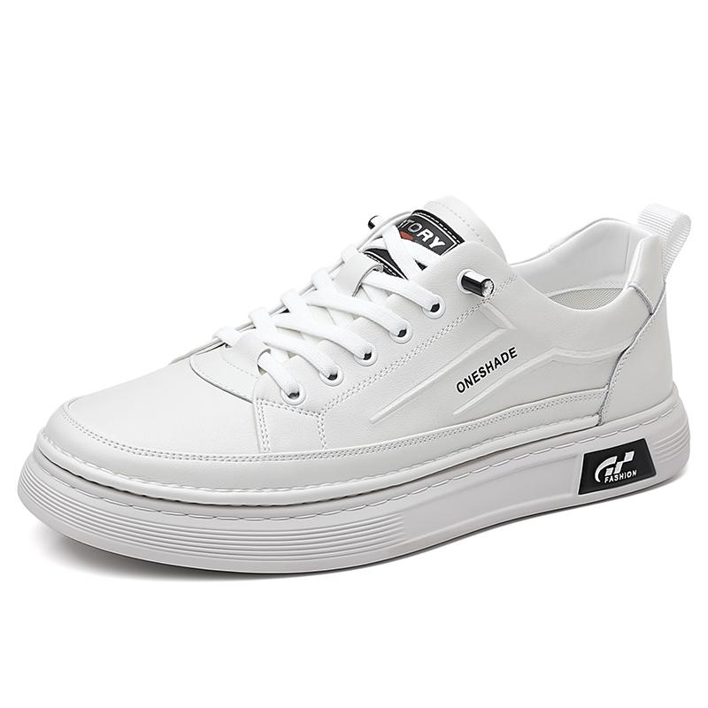 Personality Casual Leather Shoes for Men Lace-up Fashion Sneakers Classic Male Walking Shoes Tenis Masculino Man Vulcanize Shoes