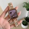 Роскошный женский ремешок из смолы для Apple Watch Ultra 3 2 49 мм 42 мм 46 41 45 38 40 44 мм Металлический браслет для iWatch 11 10 9 8 7 6 SE Ремешок