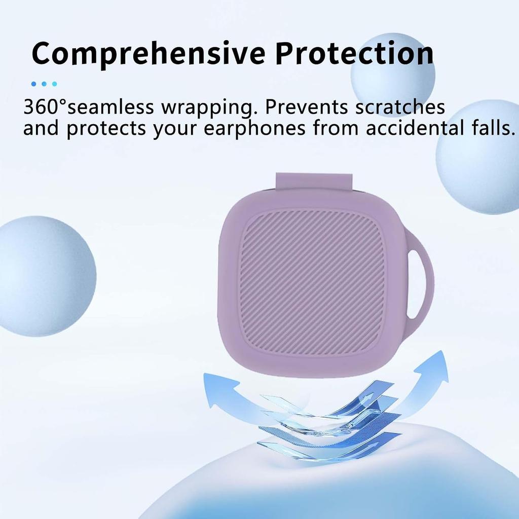 NOUKAJU for Raycon Essential Case Cover, Earphone Protective Cover(with Carabiner + Lanyard + Cleaning Pen) Drop-Proof,Scratch-Proof,Shock-Proof,Case