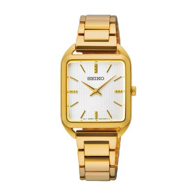 SEIKO Essentials SWR078 Quartz Gold Dial Quartz Women's Watch, Movement.