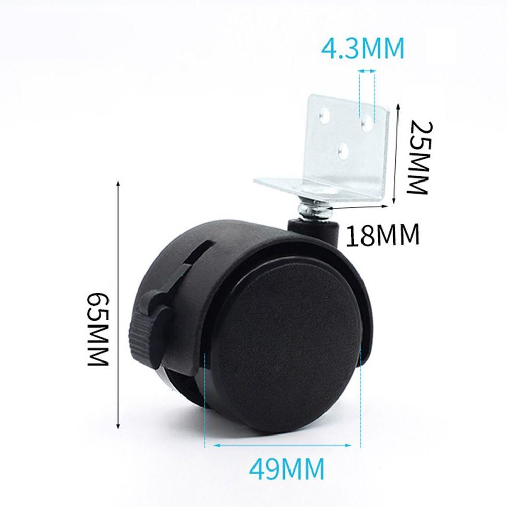 Черная тележка с роликами, пластиковое колесо для багажа, прочный мебельный шкив, офисный компьютерный стул