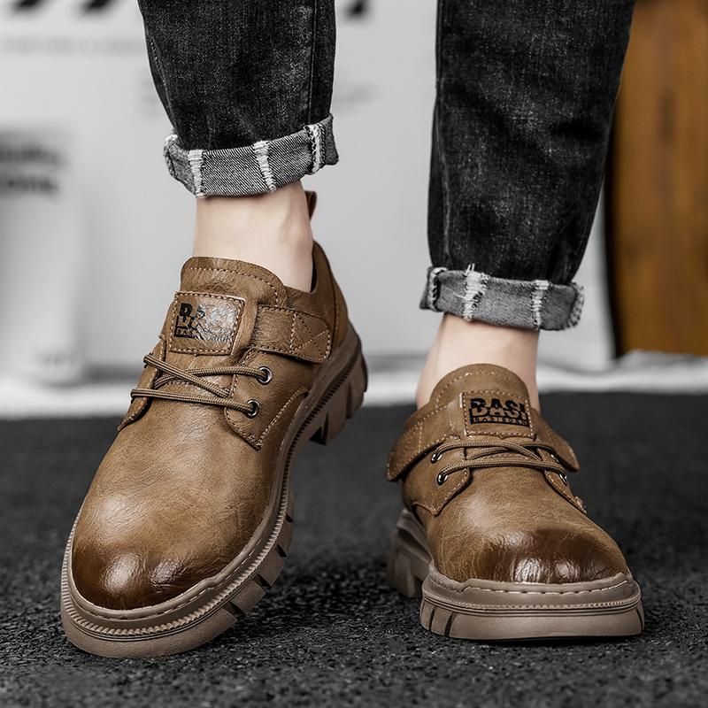 Fashion Men's Casual Shoes British Style Business Shoes Wear-resistant Thick Bottom Outdoor Breathable Oxford Shoes All-match Dress Shoe