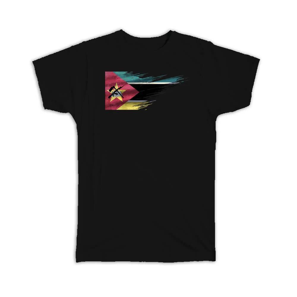 Gift T-Shirt : Mozambique Flag Modern Country Expat