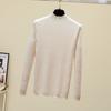 Модный осенне-зимний тонкий женский пуловер с длинными рукавами, свитер, повседневный однотонный свитер, трикотаж с высоким воротом, топы 28716