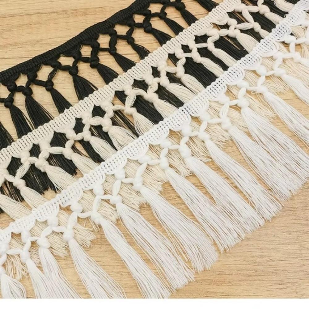 1Yard 11cm Wide Tassel Trim Ribbon Boho Style Macrame Tassel Ribbon For Home Textile