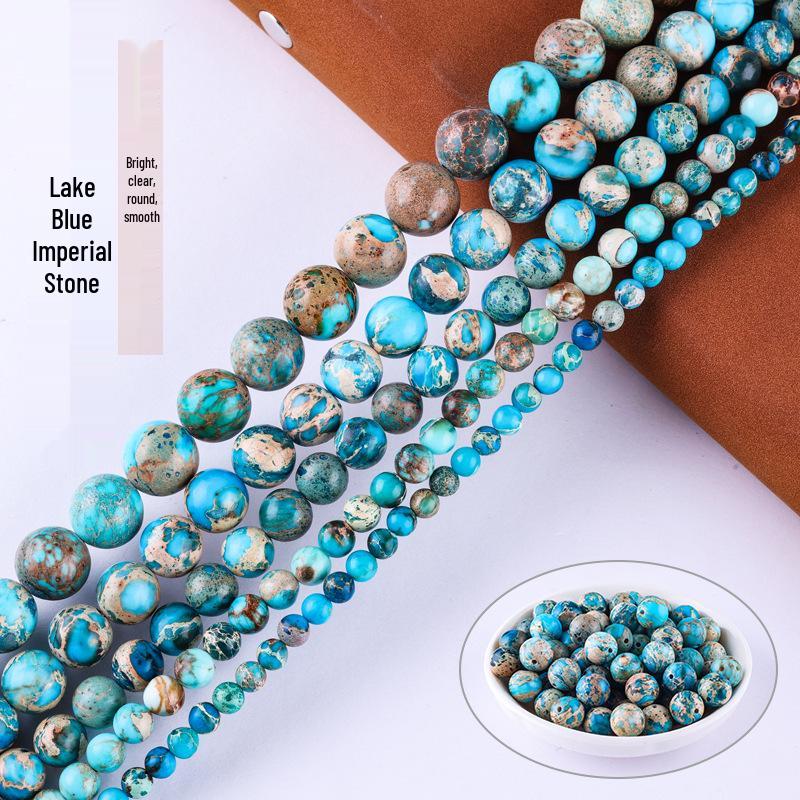 Hulan Emperor Stone Round Bead Necklace: Handmade Loose Beads for Jewelry, Bracelet, and DIY Crystal Beading Accessories.