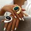 1pc Exaggerated Geometric Design Western Style Resin & Zinc Alloy Ring For Women, Perfect Gift For Parties And Events