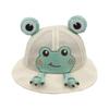 Детская шляпа-ведро с рисунком лягушки унисекс для мальчиков и девочек, солнцезащитная шапка, милая шапочка для малышей с милым вышитым узором