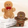 Cute Christmas Tree Gingerbread Man Doll Pillow Soft Sofa Cushion Ornament Fluffy Cartoon Stuffed Animal Pillow Toy Holiday Party Home Decoration