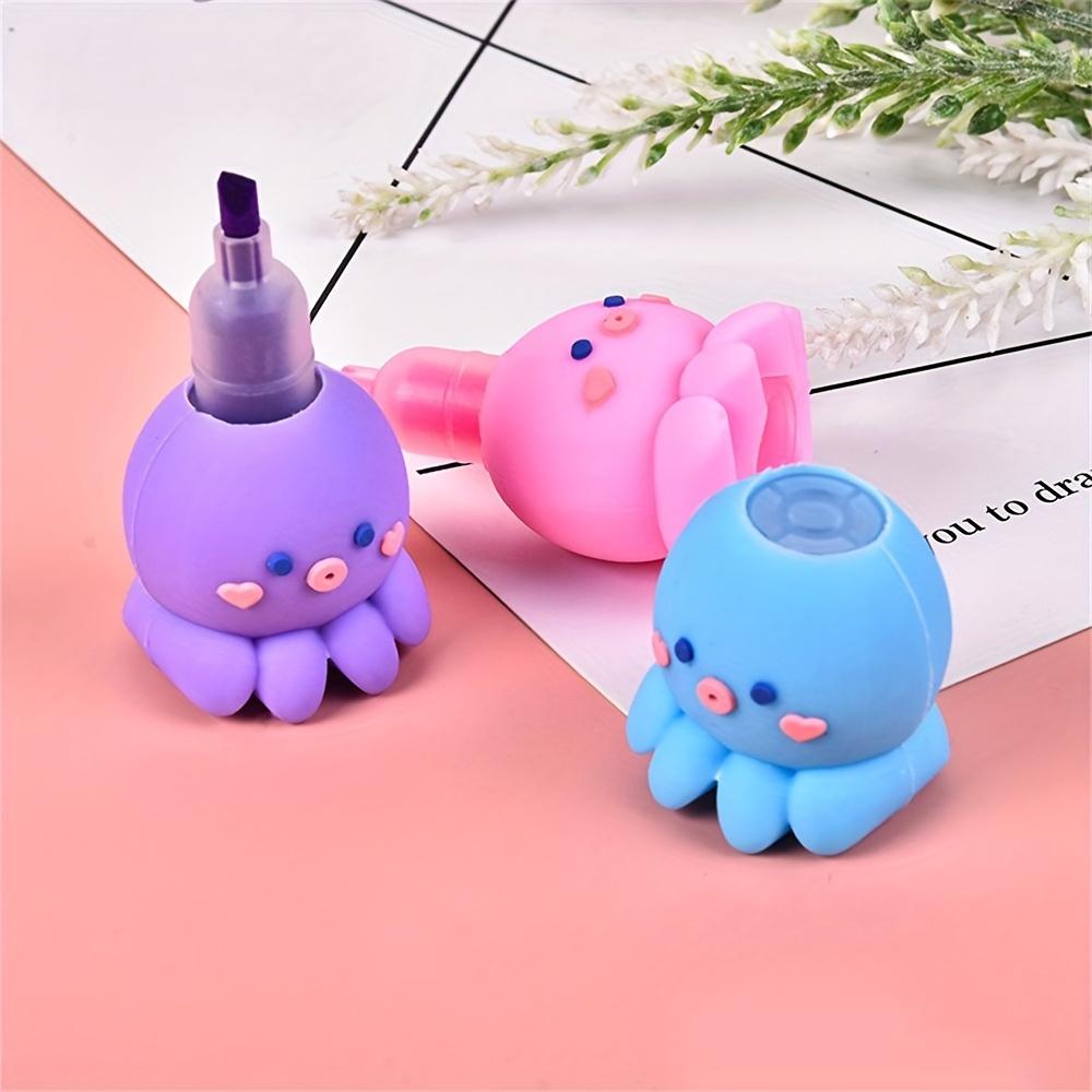 5 цветов/набор. Ручка-хайлайтер Cute Octopus — флуоресцентный маркер для рисования и граффити для школы и офиса.