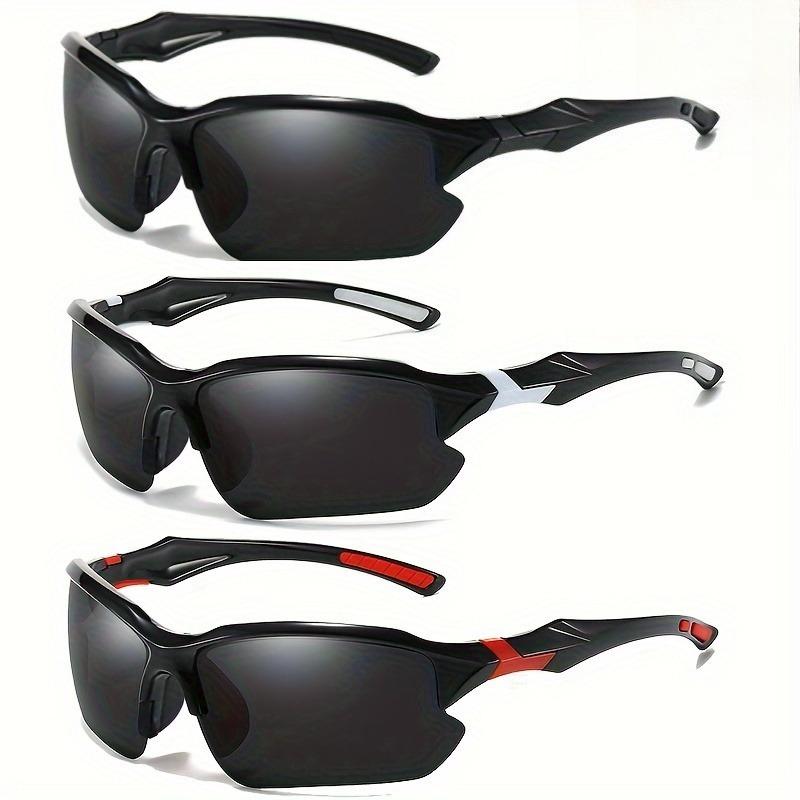 3/6pcs Men's Half-Frame Glasses, Mixed Colors, Half-Wrap Design