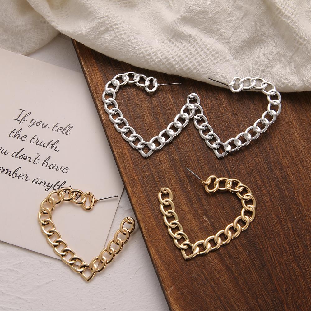 Простые креативные ретро преувеличенные полые круглые серьги-цепочки, женские индивидуальные геометрические серьги для девочек